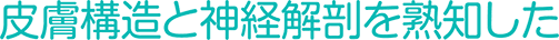 皮膚構造と神経解剖を熟知した